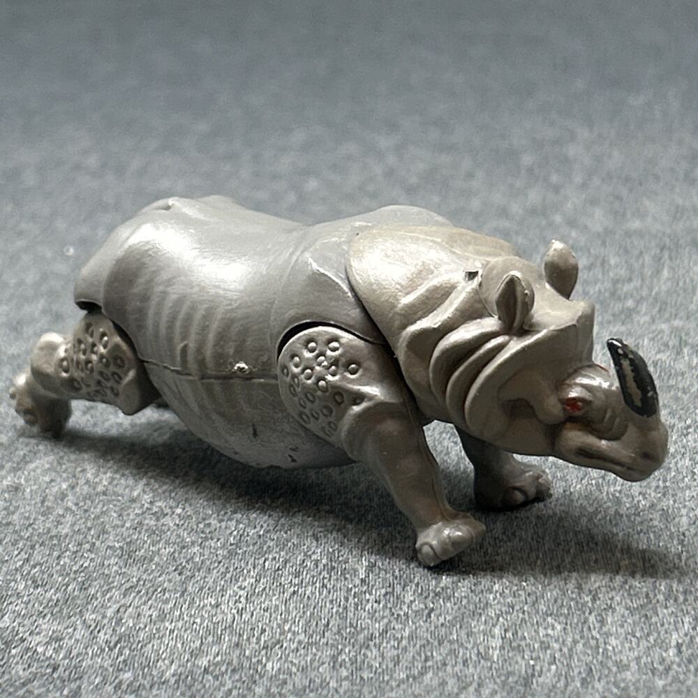 Old Planking Rhinoceros Animal Figure Toy Jointed Legs & Tail Made in Hong Kong